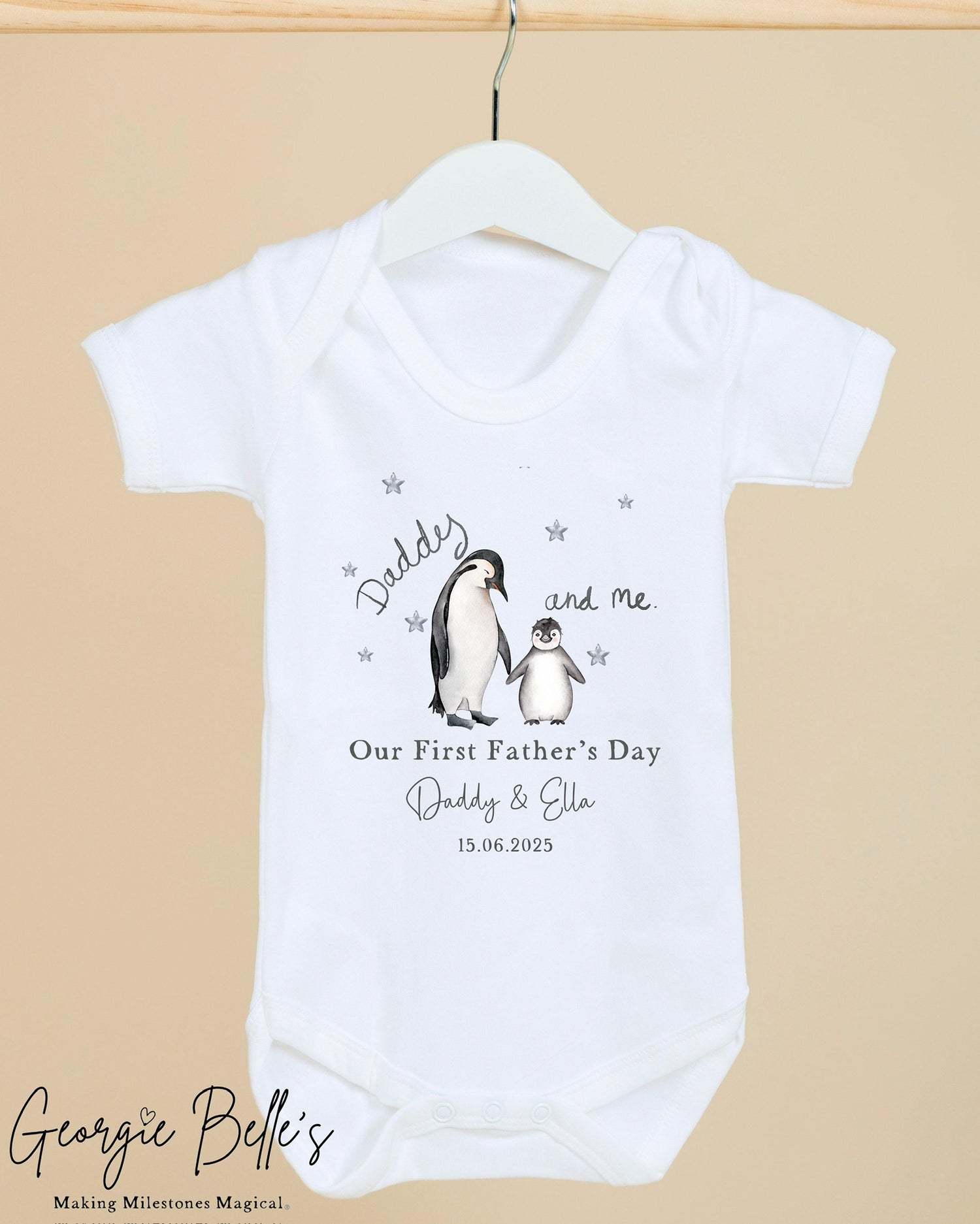 Personalised Father’s Day Baby Vest / Babygrow - Penguin Design