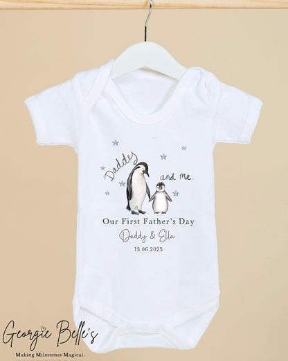 Personalised Father’s Day Baby Vest / Babygrow - Penguin Design
