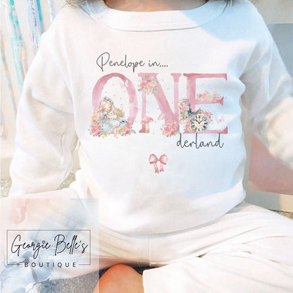 Personalised Birthday Pyjamas - White Onederland Design