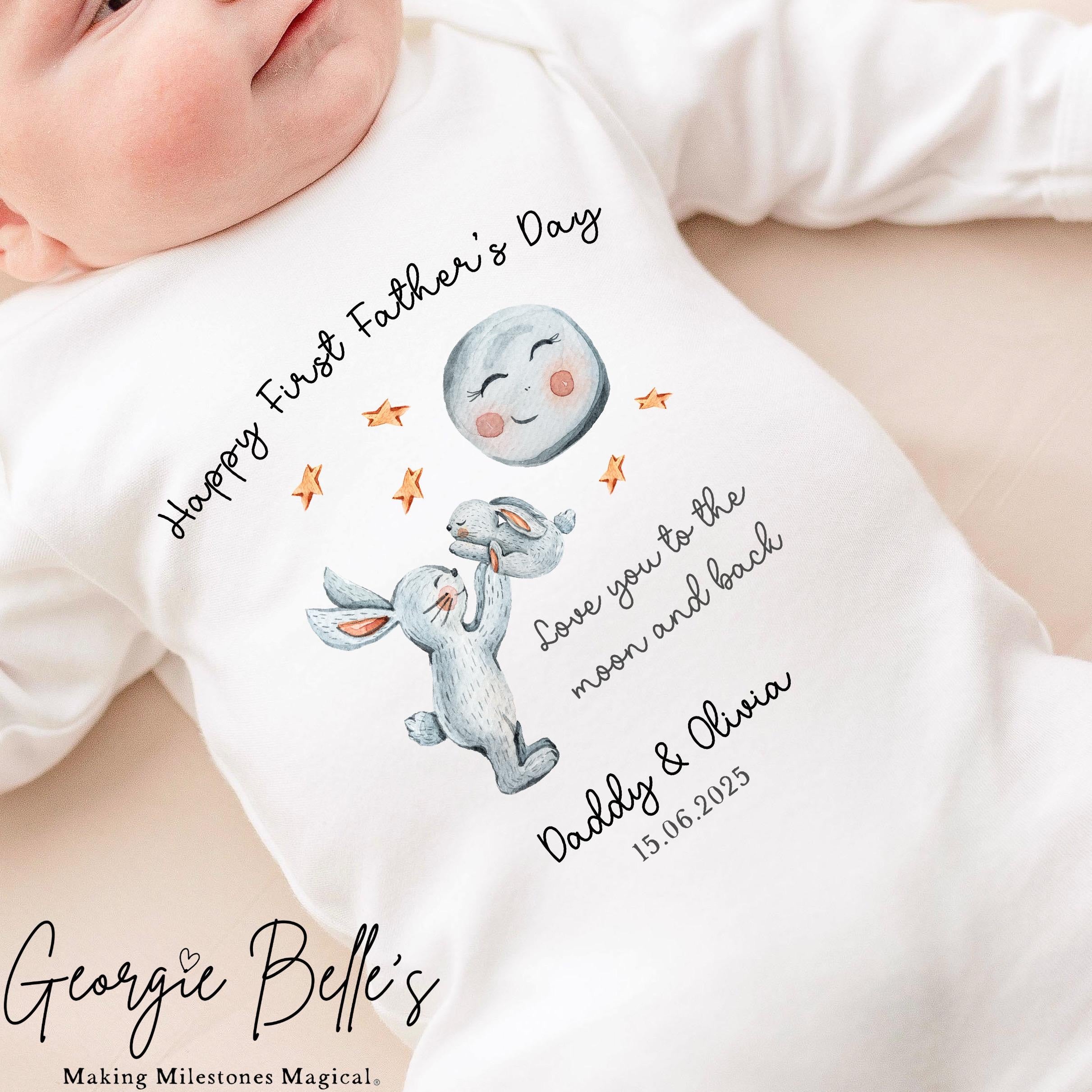 Personalised Father’s Day Baby Vest / Babygrow - Love you to the moon Design