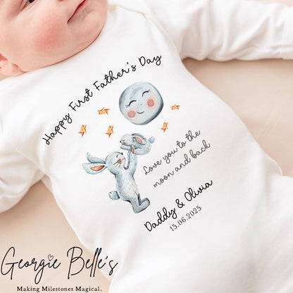 Personalised Father’s Day Baby Vest / Babygrow - Love you to the moon Design