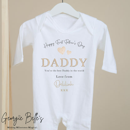 Personalised Father’s Day Baby Vest / Babygrow - Nude Design