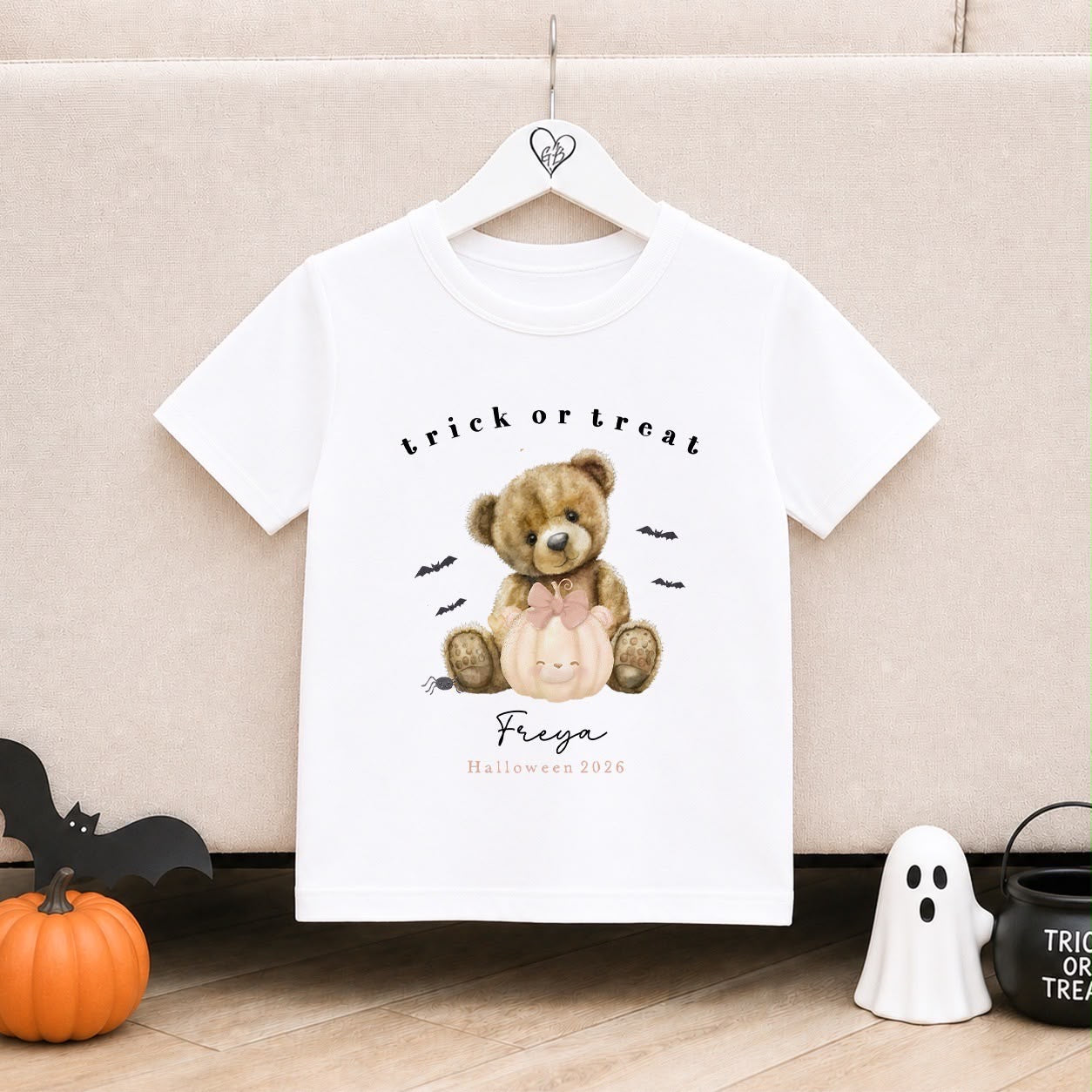 Personalised Halloween T-Shirt | Personalised Halloween Kids T-Shirt | Peach Bear Design