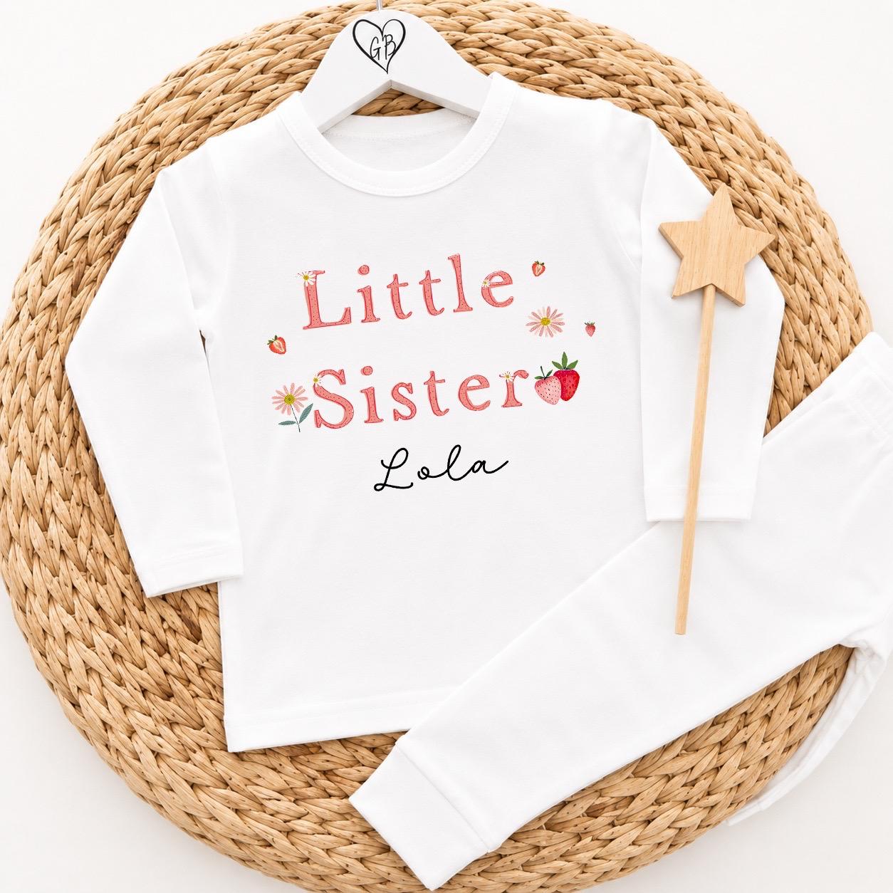 Personalised Big Sister Pyjamas - Strawberry Design