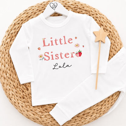 Personalised Big Sister Pyjamas - Strawberry Design