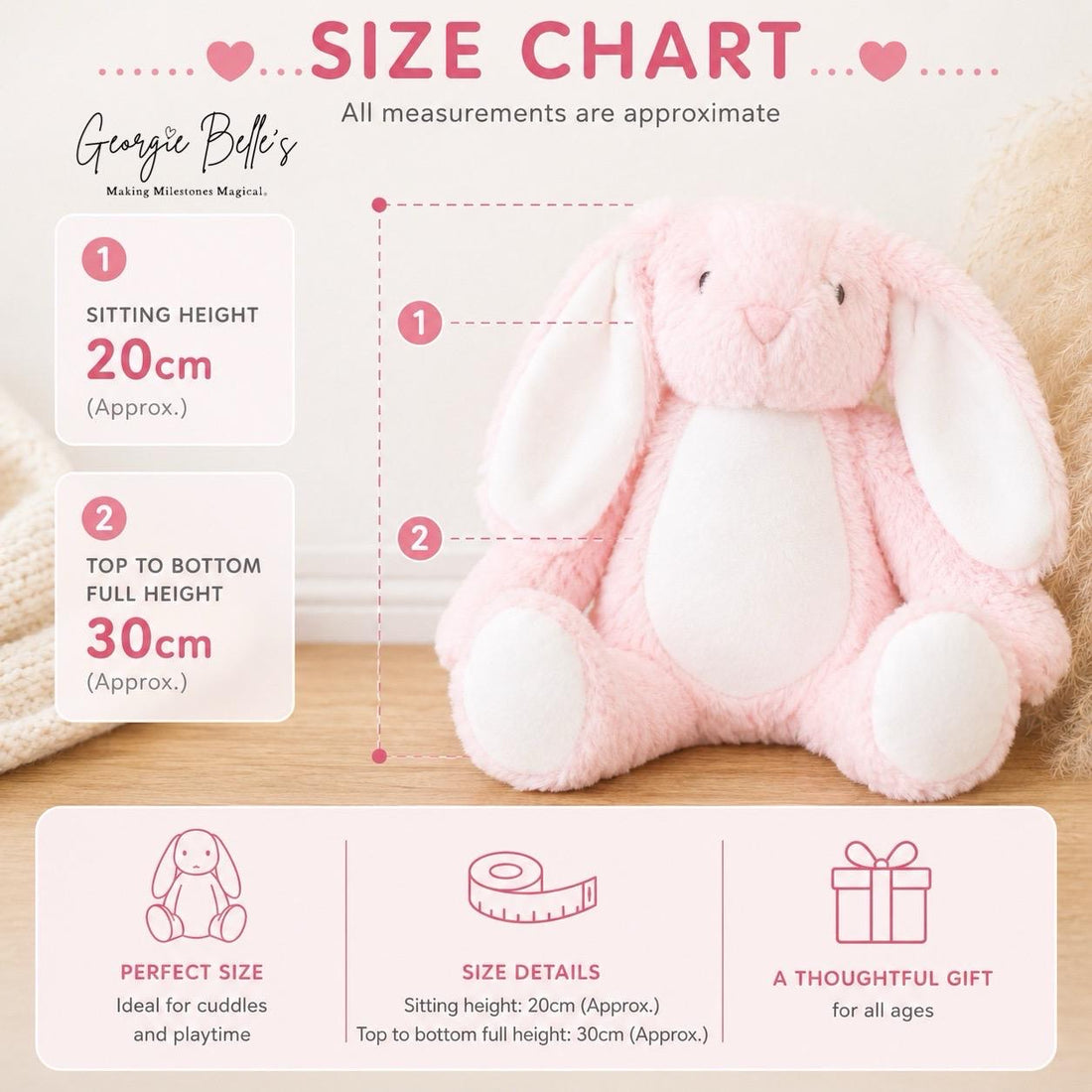Personalised Big Sister Bunny Soft Toy | Custom Bunny Gift | Mice Trio Design