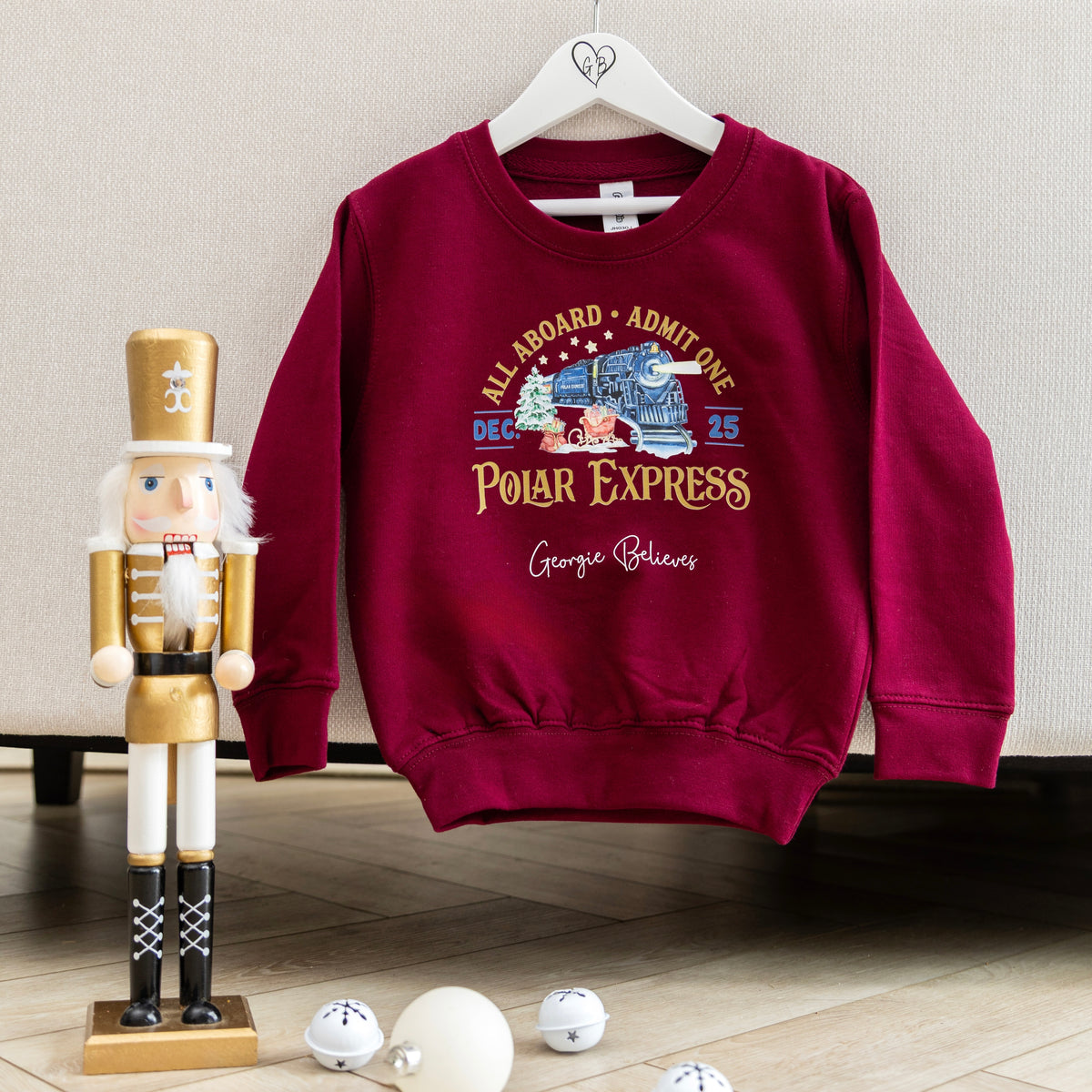 Personalised Children’s Christmas Jumper | Polar Express Design