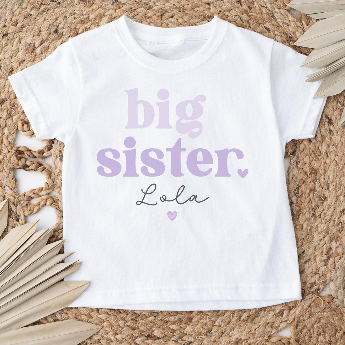 Big Sister Announcement T-Shirt - Lilac Design