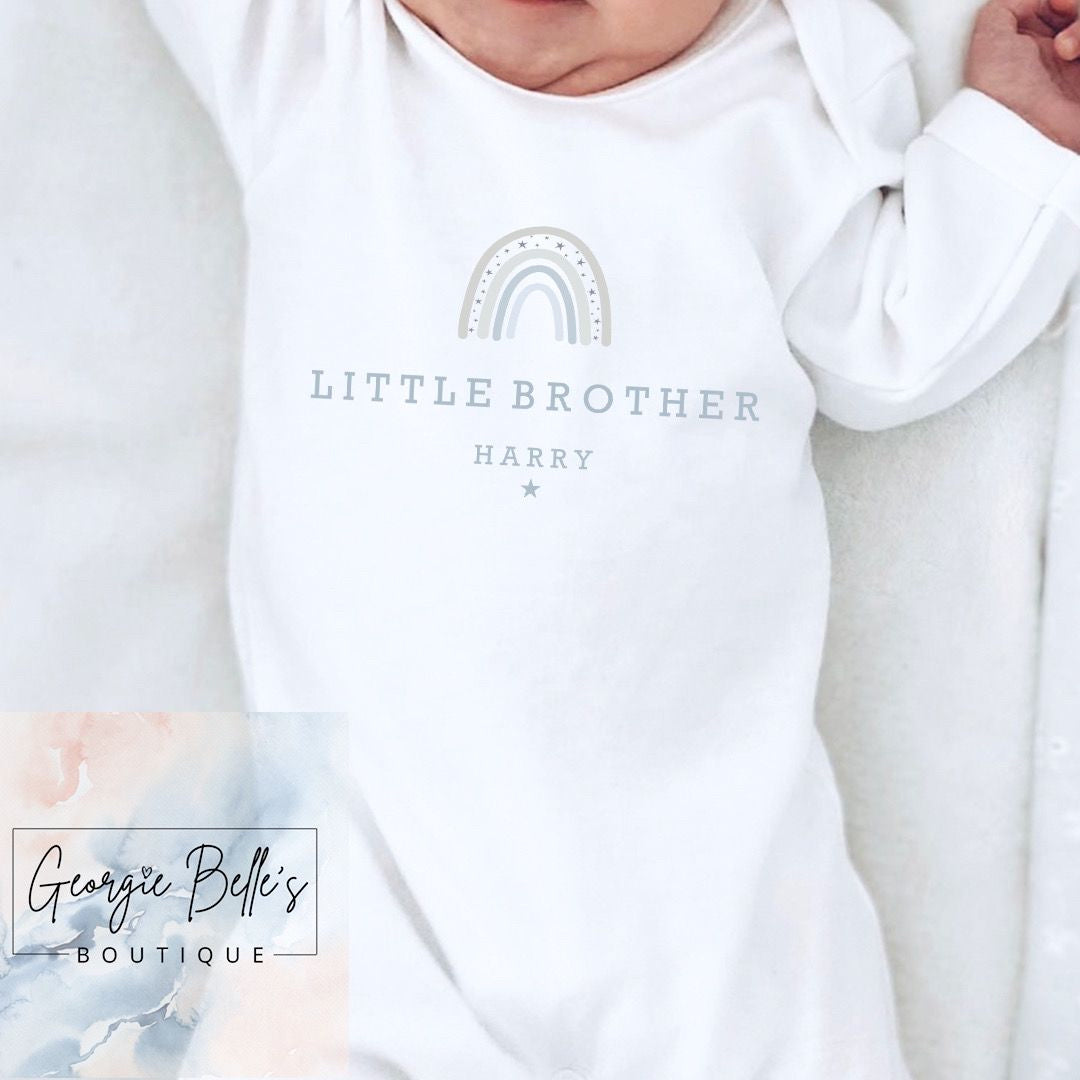 Personalised Big Brother/ Little Brother Sibling Matching Babygrow/PJ's