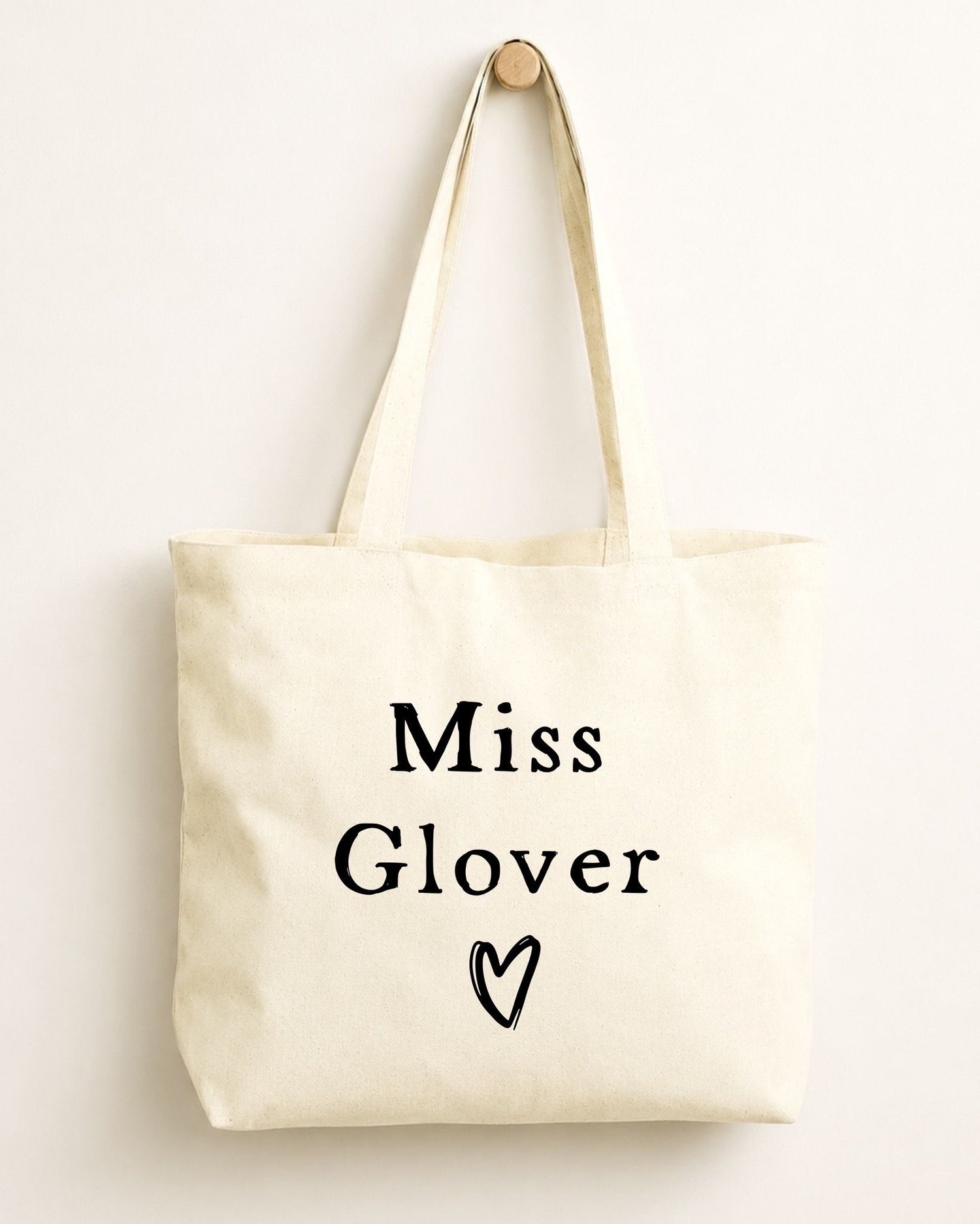 Fiver Friday Personalised Teacher Tote Bag | End of School Year Thank You Gift - Classic Name Design