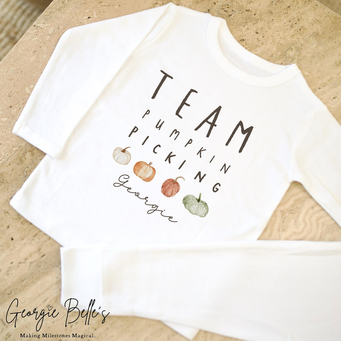 Personalised Halloween Pyjamas - Team Pumpkin Picking Design