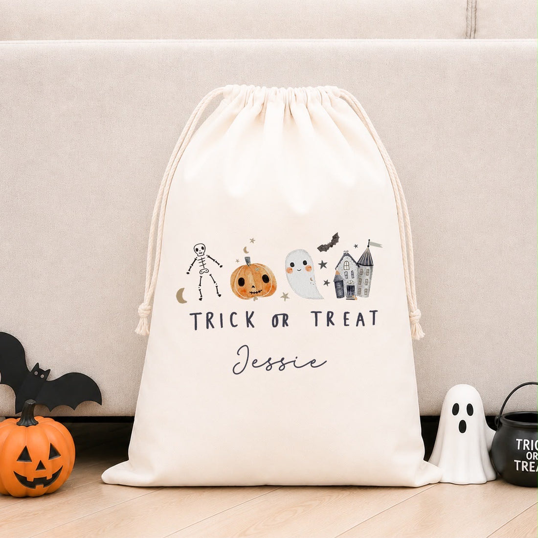 Personalised Halloween Boo Bag &amp; Treat Sack | Trick Or Treat Design