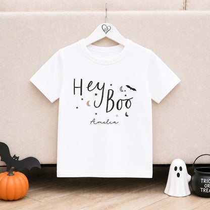 Personalised Halloween T-Shirt | Personalised Halloween Kids T-Shirt | Hey Boo Design