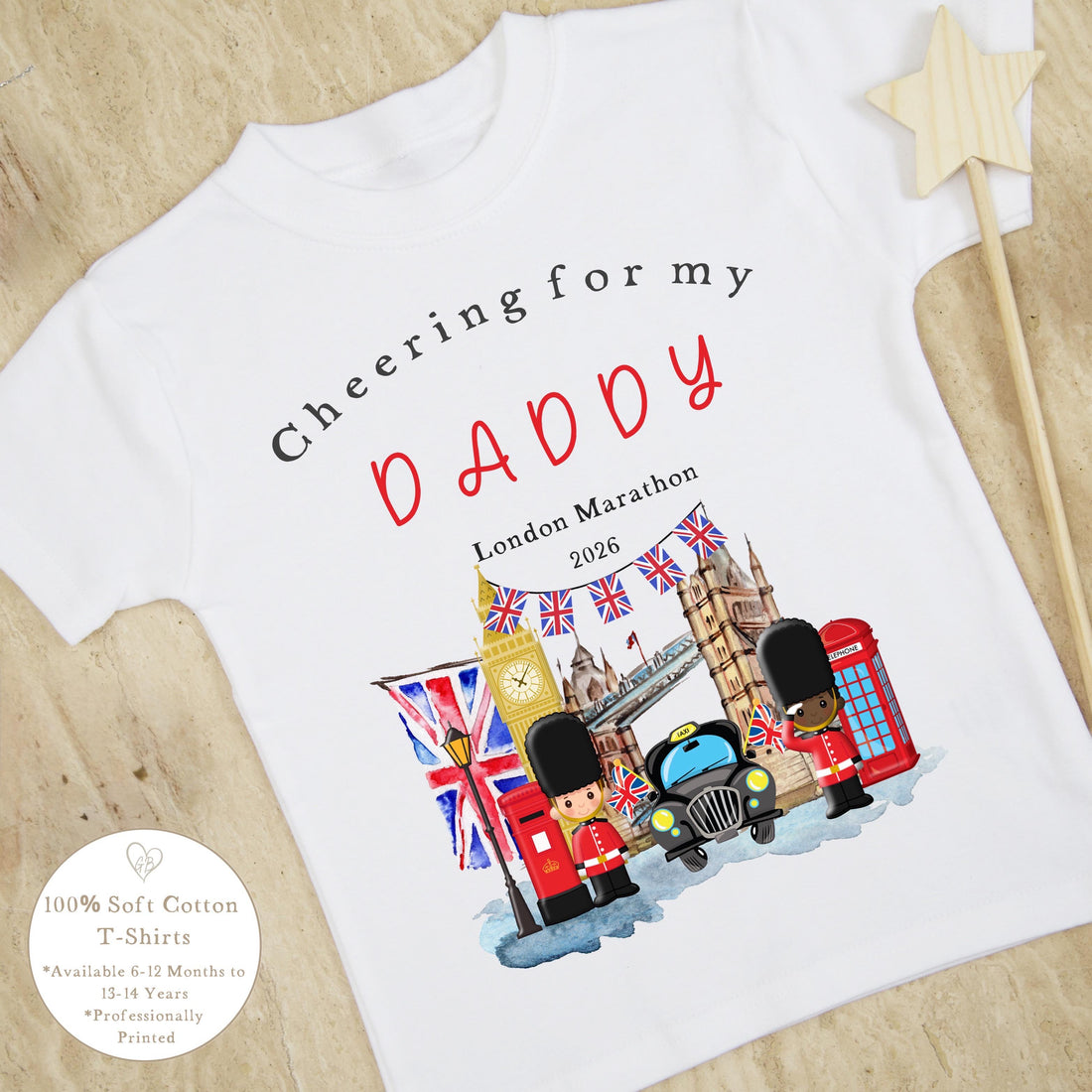 Personalised London Marathon Supporter T-Shirt – Custom Name Cheering Shirt for Family &amp; Friends