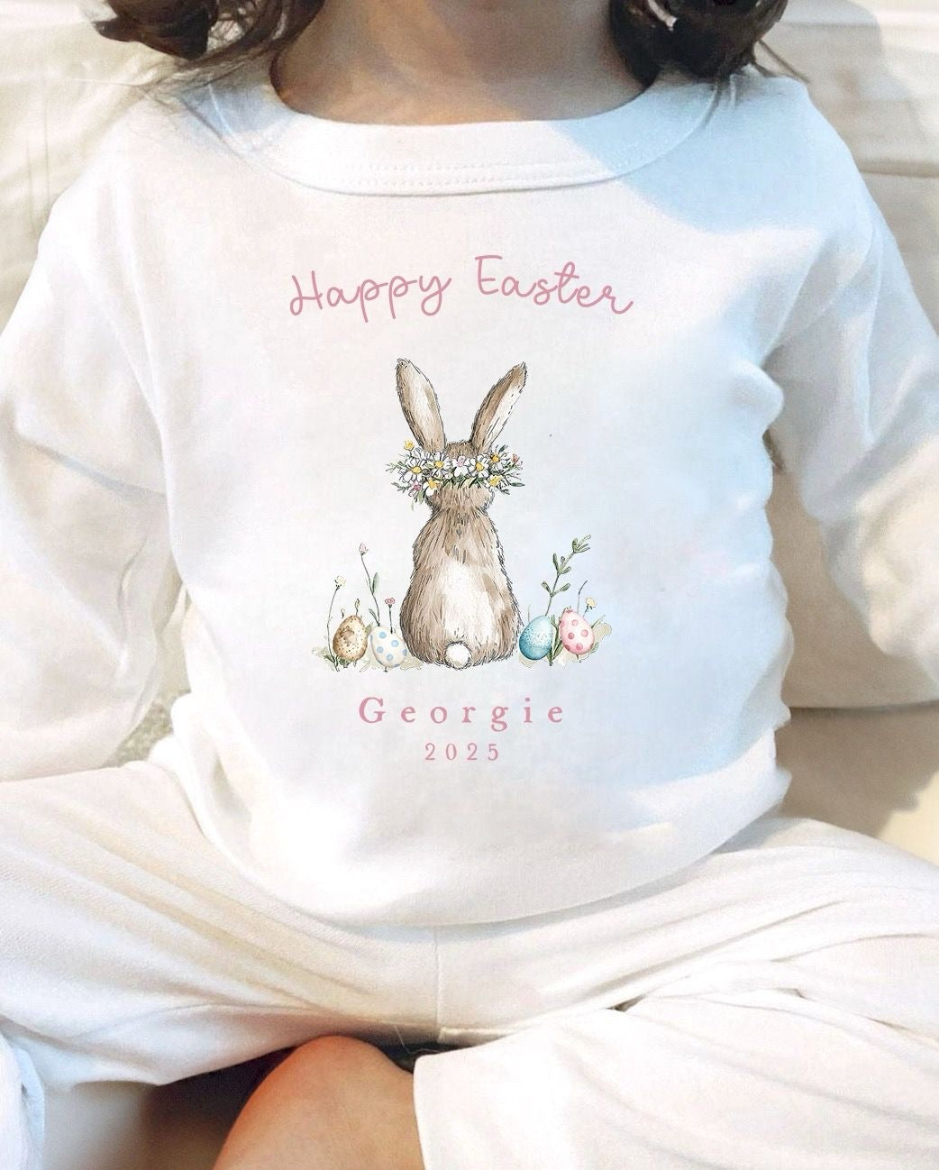 Personalised Easter Pyjamas - Girl Bunny Design