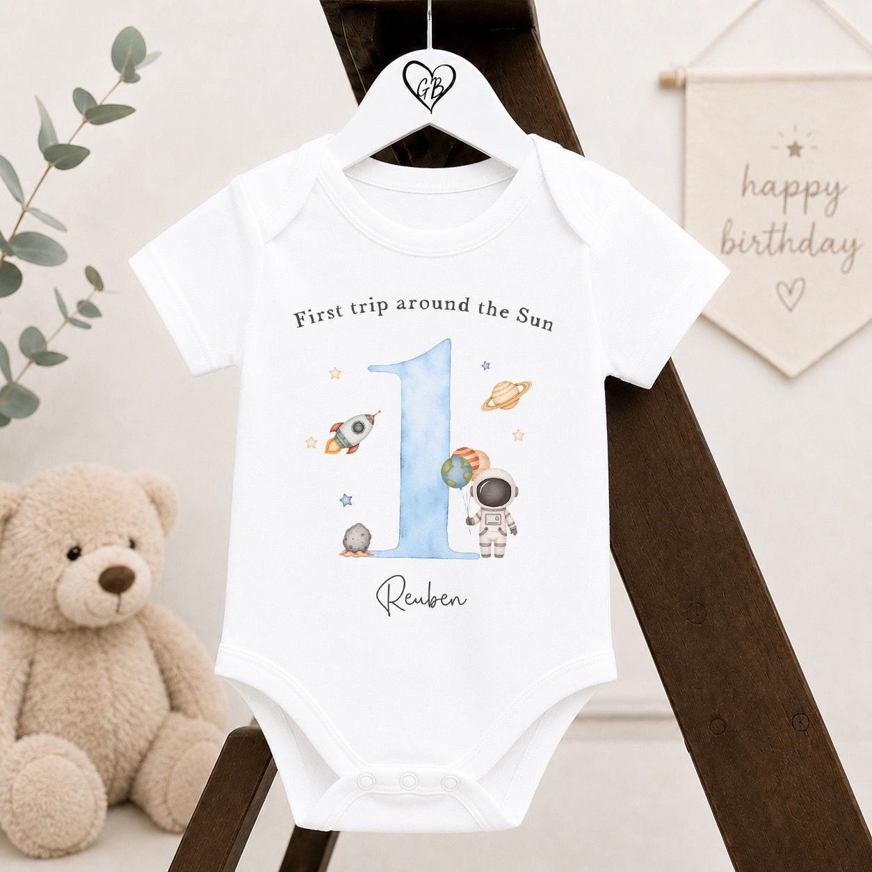 Personalised First Birthday Baby Vest | 1st Birthday Outfit - First Trip Around The Sun Design