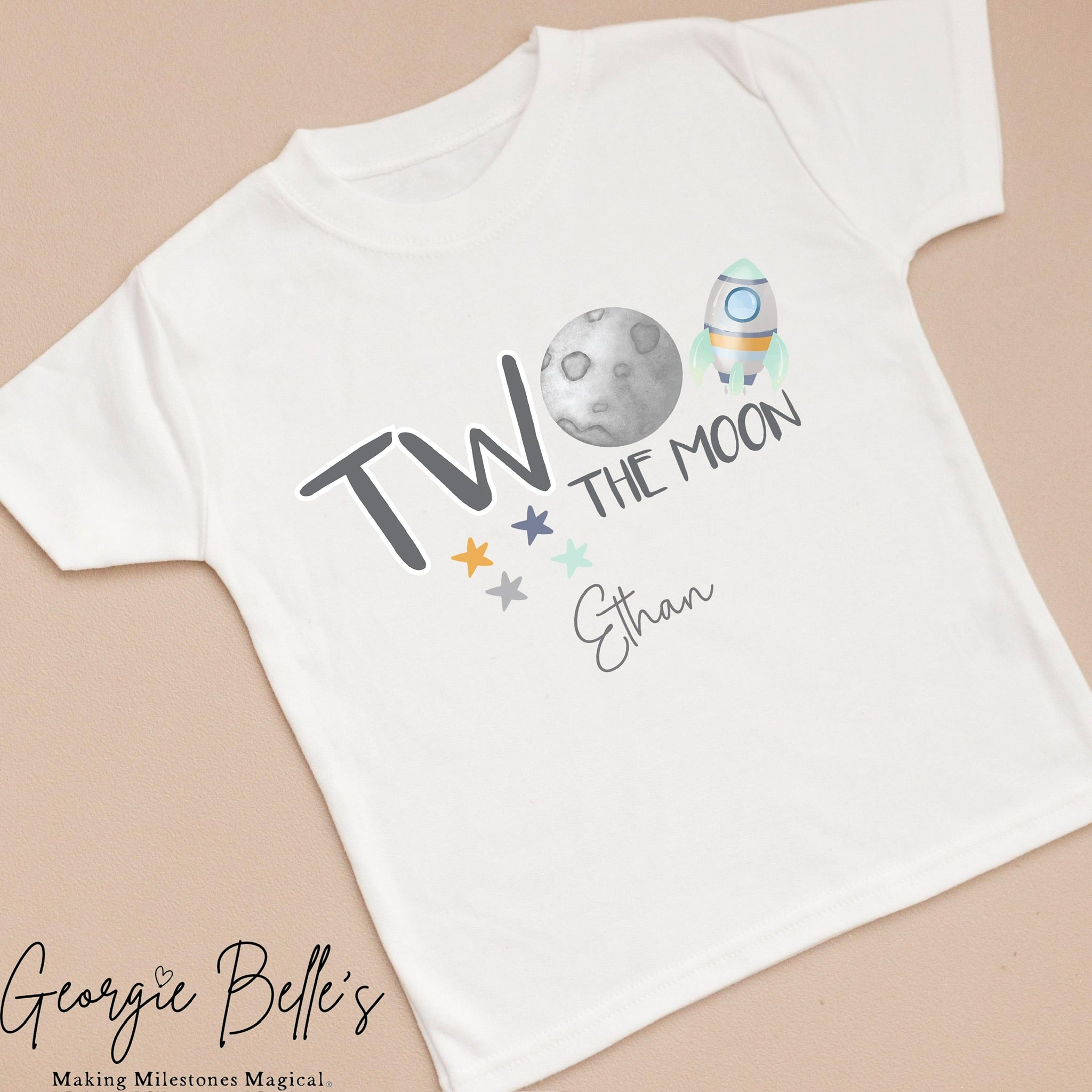Personalised Birthday T-Shirt - Blue Moon Design