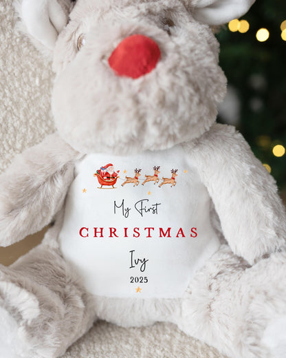 My First Christmas Personalised Reindeer - Sleigh Design