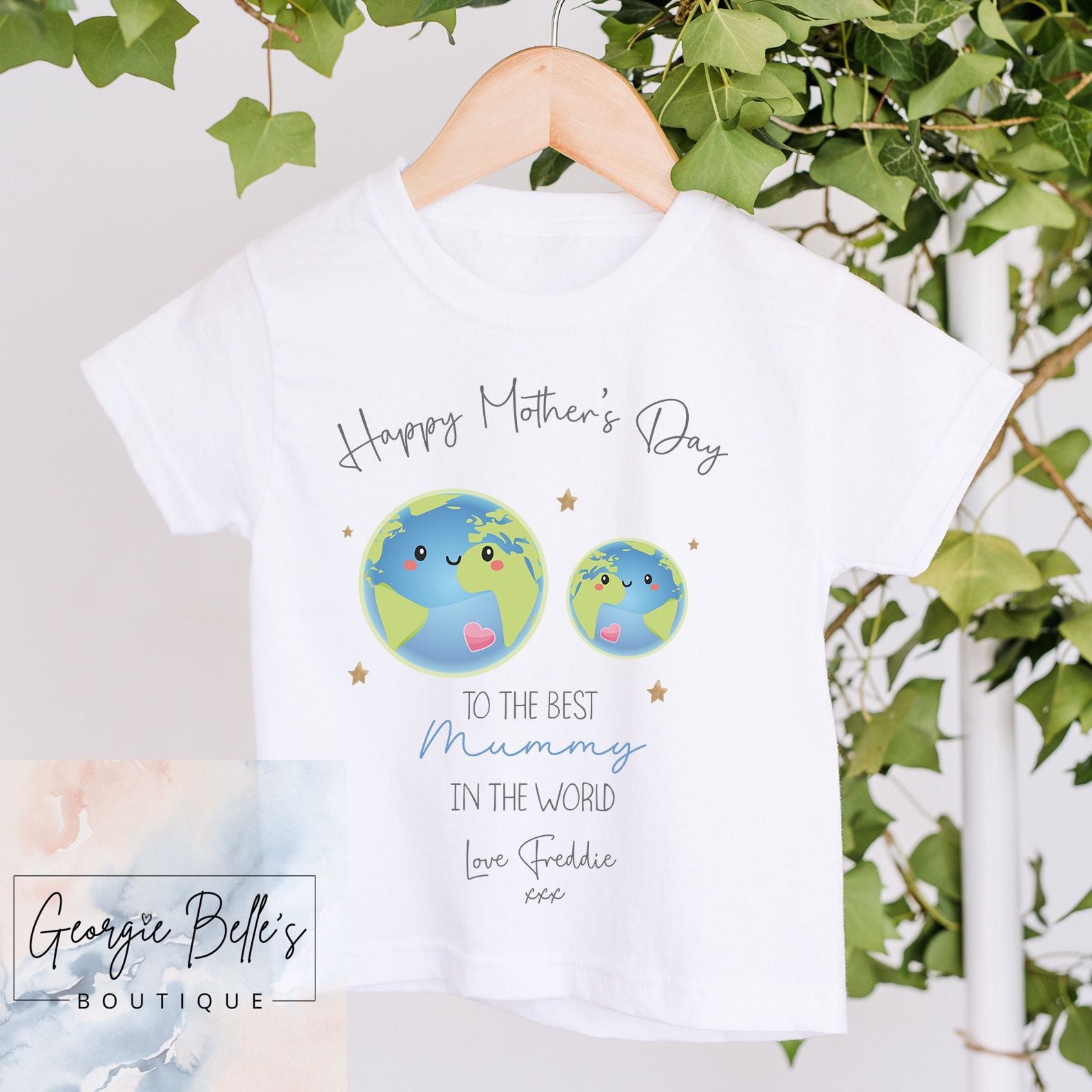 Mothers Day T-Shirt - Blue World Design