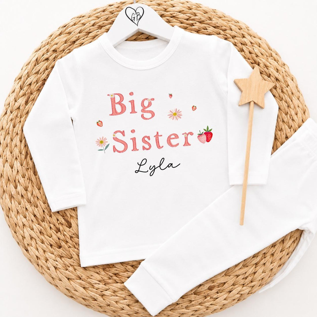 Personalised Big Sister Pyjamas - Strawberry Design
