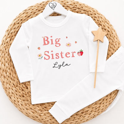 Personalised Big Sister Pyjamas - Strawberry Design
