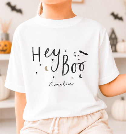 Personalised Halloween T-Shirt | Personalised Halloween Kids T-Shirt | Hey Boo Design