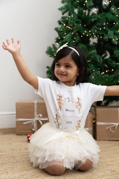 Personalised Luxury Christmas Tutu Outfit - Mouse Wreath Design