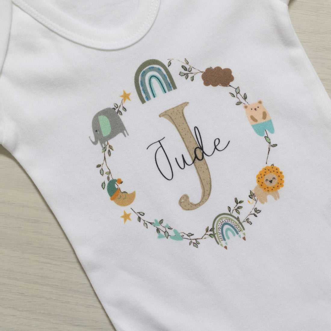 Luxury Personalised Baby Gift Set - Jungle Wreath Design
