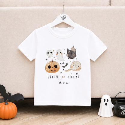 Personalised Halloween T-Shirt | Personalised Halloween Kids T-Shirt | Halloween Faces Design