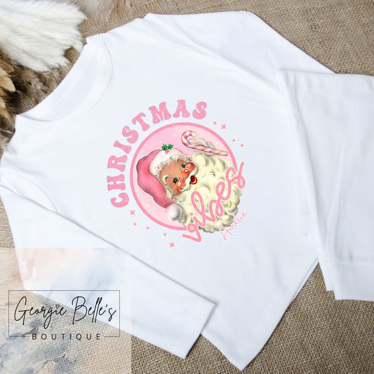 Personalised Christmas Pyjamas -  Christmas Vibes Pink Design