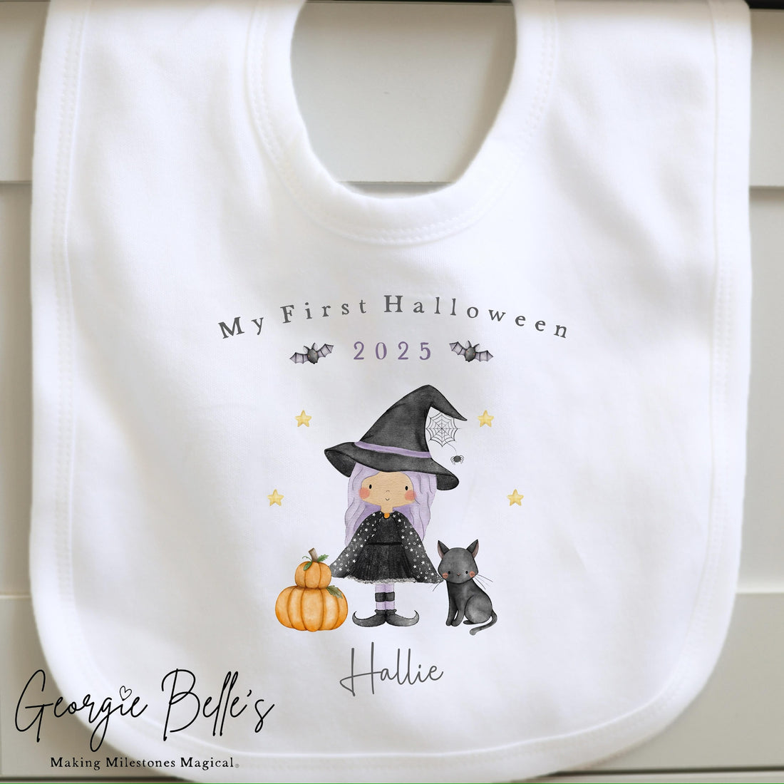 Personalised Halloween Bodysuit / Sleepsuit - My First Halloween Witch Design