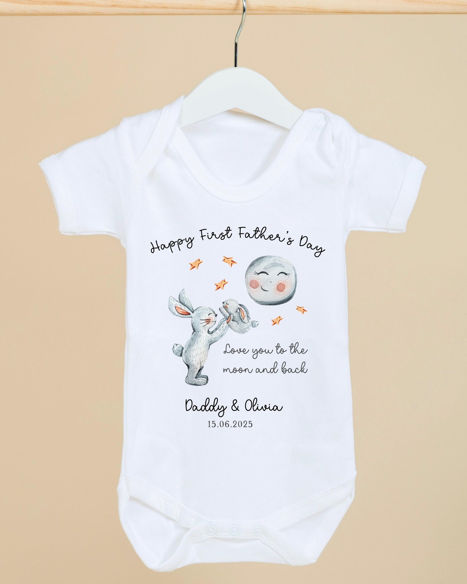 Personalised Father’s Day Baby Vest / Babygrow - Love you to the moon Design