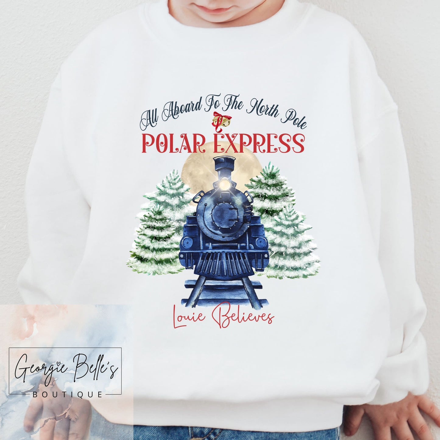Personalised Christmas Jumper - Polar Express Design 1