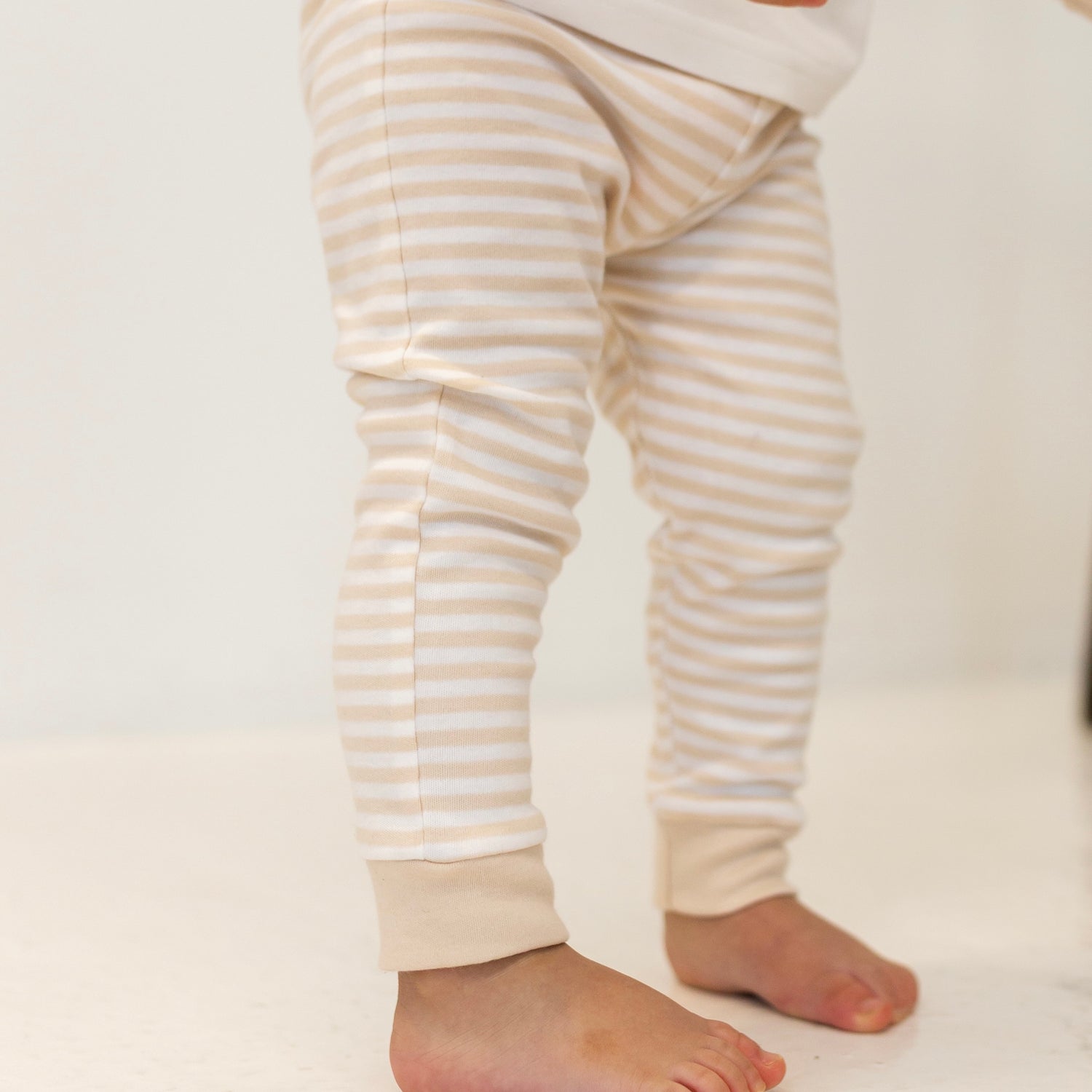 Personalised Beige Stripe Birthday Pyjamas - Farm Design