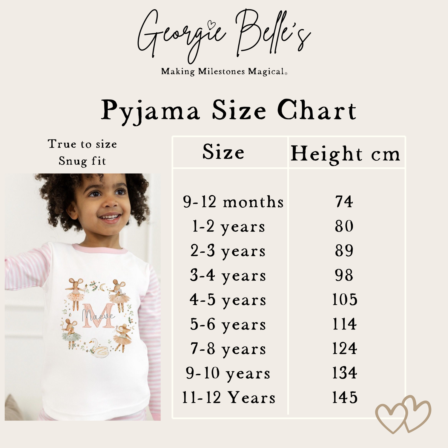 Personalised Girls Gifting Pyjamas Pink Stripe - Ballerina Swan Initial Design
