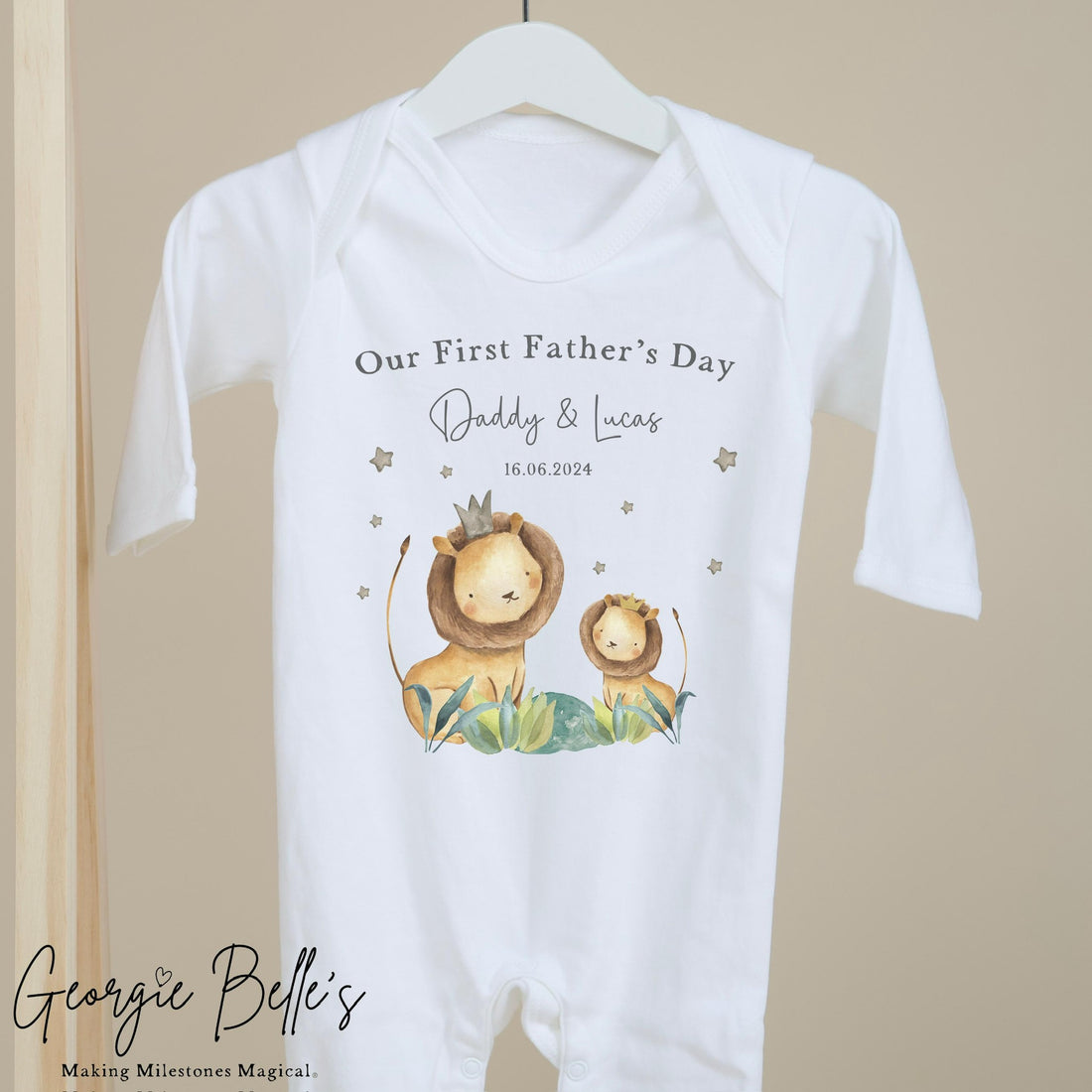 Personalised Father’s Day Baby Vest / Babygrow - Lion Design