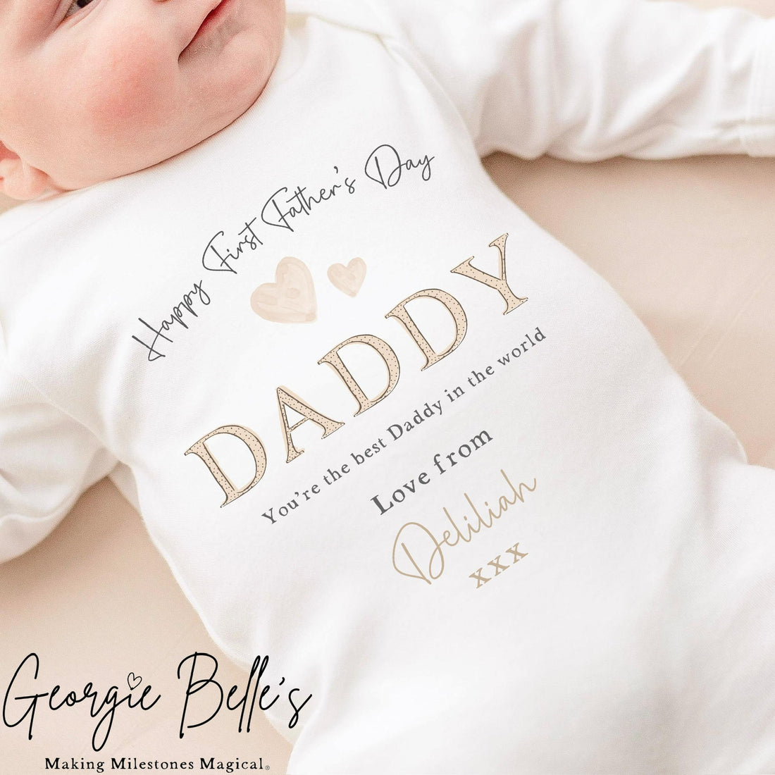 Personalised Father’s Day Baby Vest / Babygrow - Nude Design