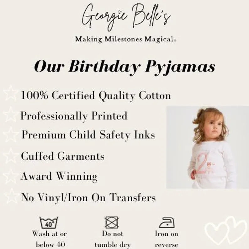 Personalised Birthday Pyjamas -  Nude Princess Castle Trio Design