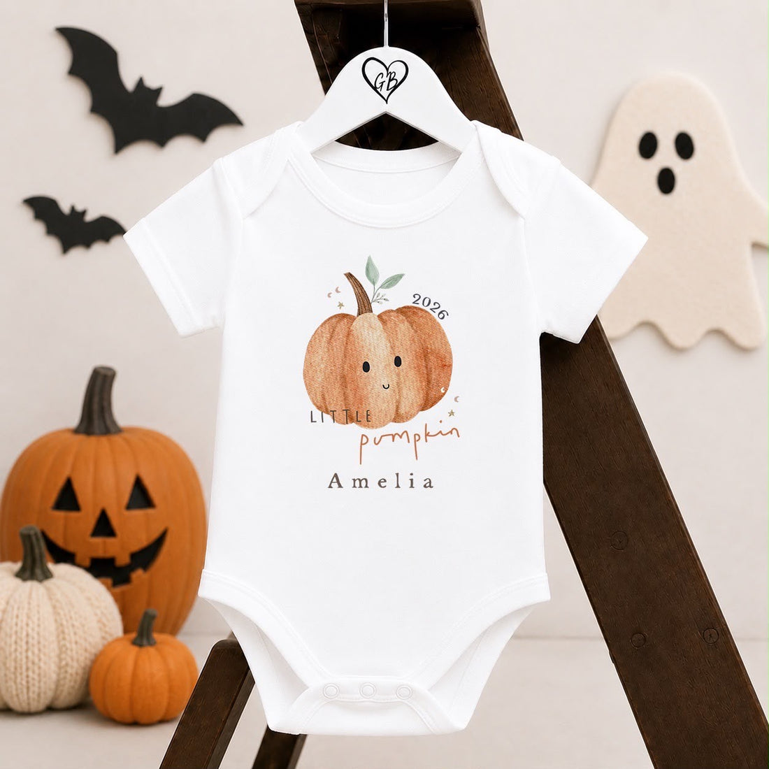 Personalised Halloween Babygrow | My First Halloween Baby Outfit | Little Pumpkin Design