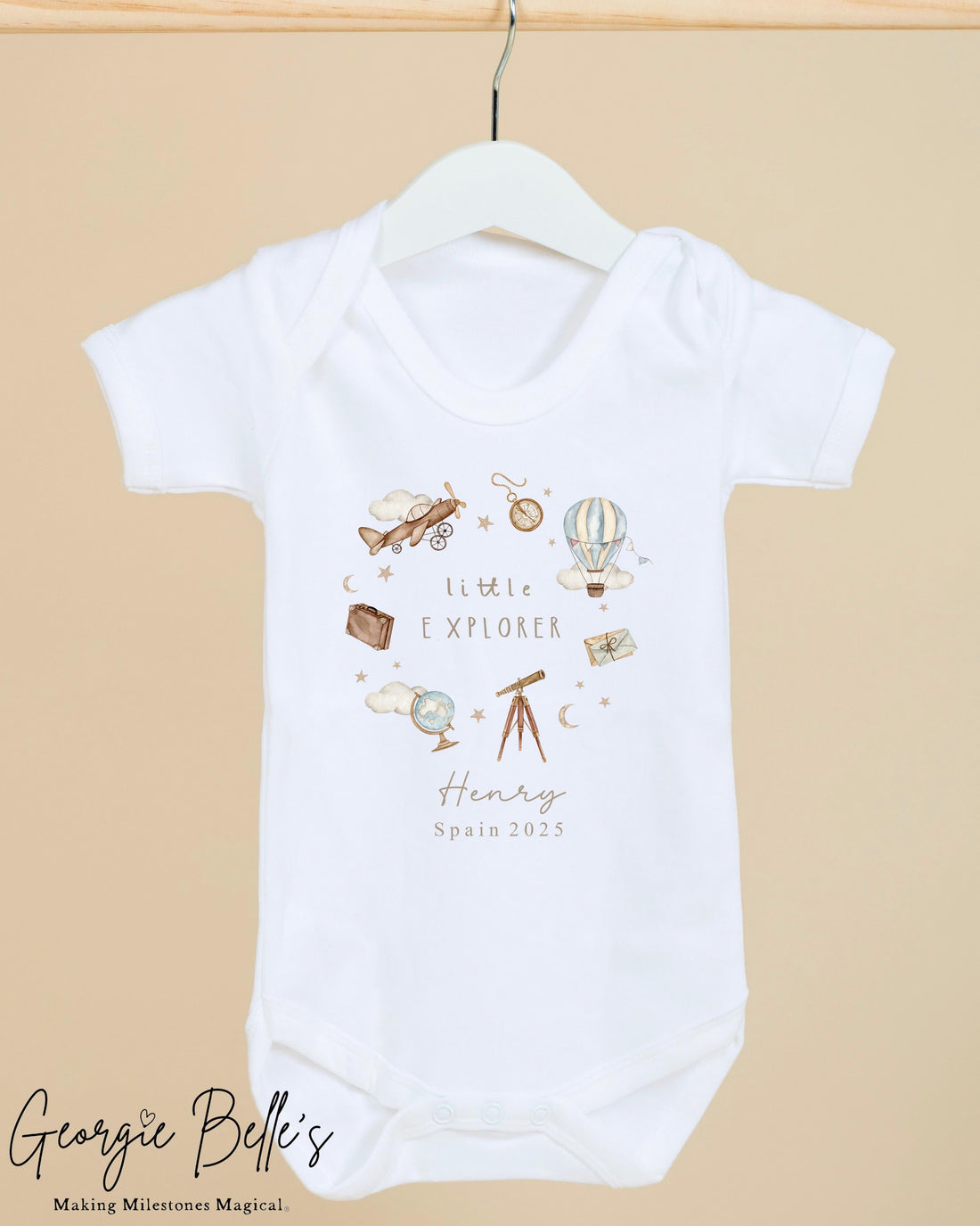 Personalised Baby Vest / Babygrow - Little Explorer Design