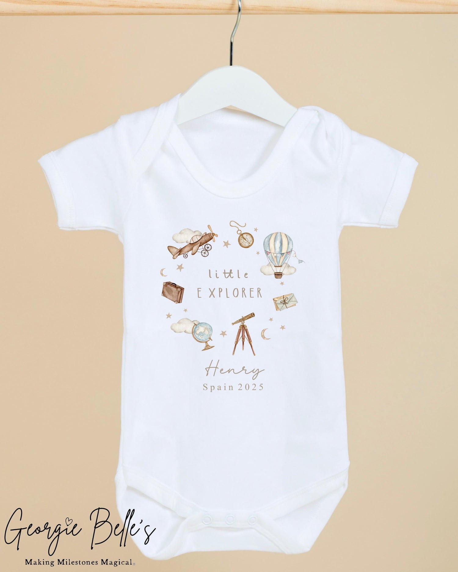 Personalised Baby Vest / Babygrow - Little Explorer Design