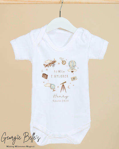 Personalised Baby Vest / Babygrow - Little Explorer Design