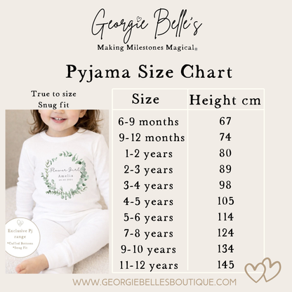 Personalised Flower Girl Pyjamas - Linen Initial Design