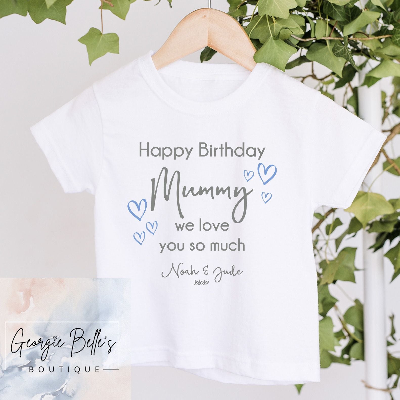 Sibling Matching Personalised Vest / Babygrow/ T-Shirt - Happy Birthday Mummy Design