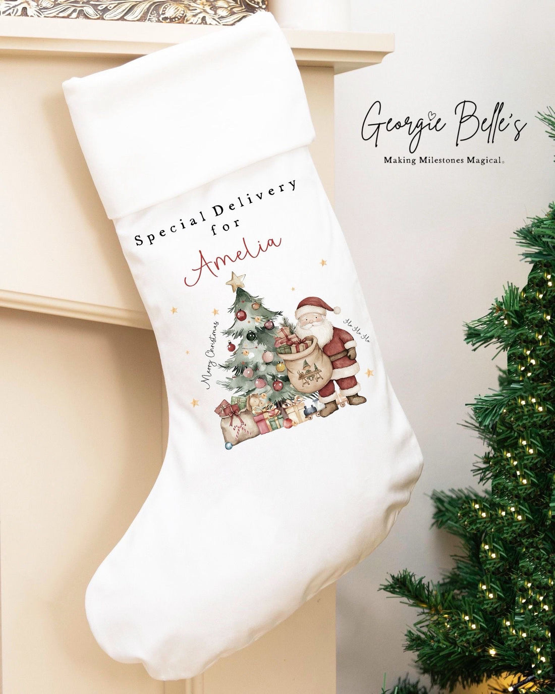 Personalised Luxury Christmas Stocking - Santa Design