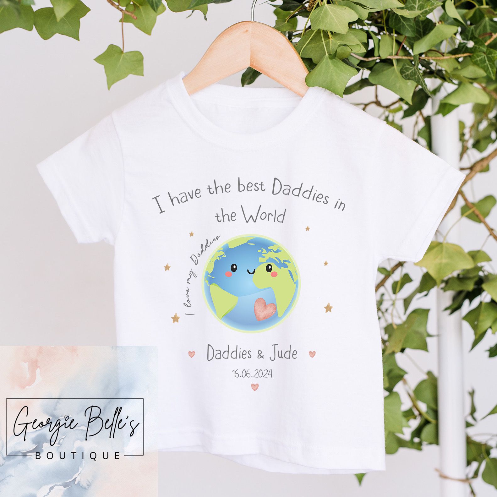 Two Dads Father's Day T-Shirt - World Design