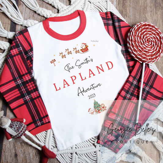 Personalised Family Matching Lapland Family Name Christmas Pyjamas