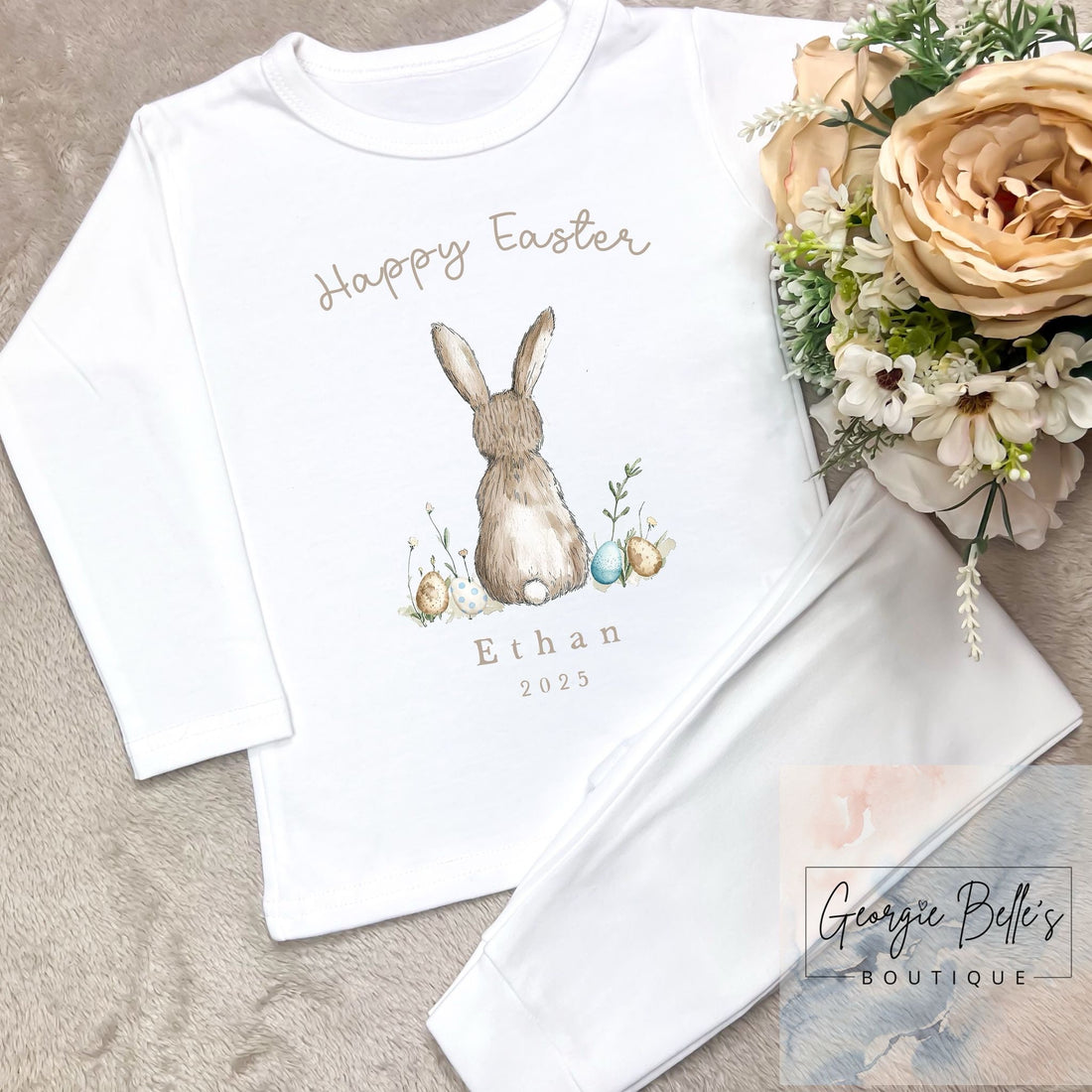 Personalised Easter Pyjamas - Boy Bunny Design