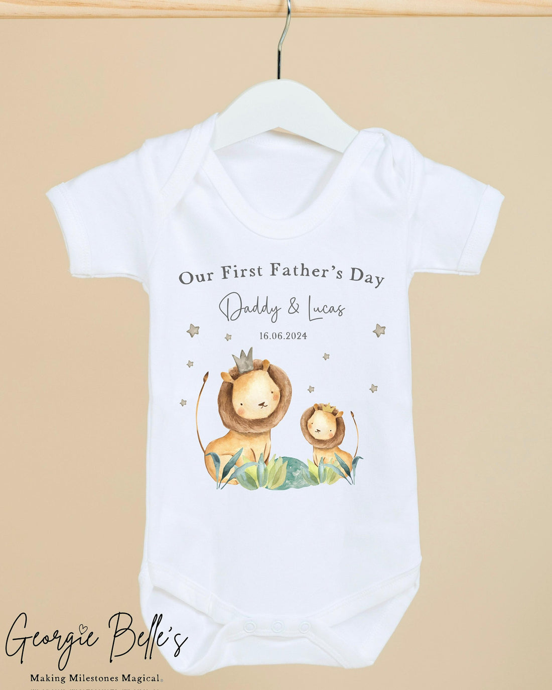Personalised Father’s Day Baby Vest / Babygrow - Lion Design
