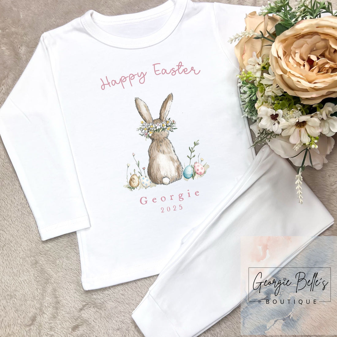 Personalised Easter Pyjamas - Girl Bunny Design